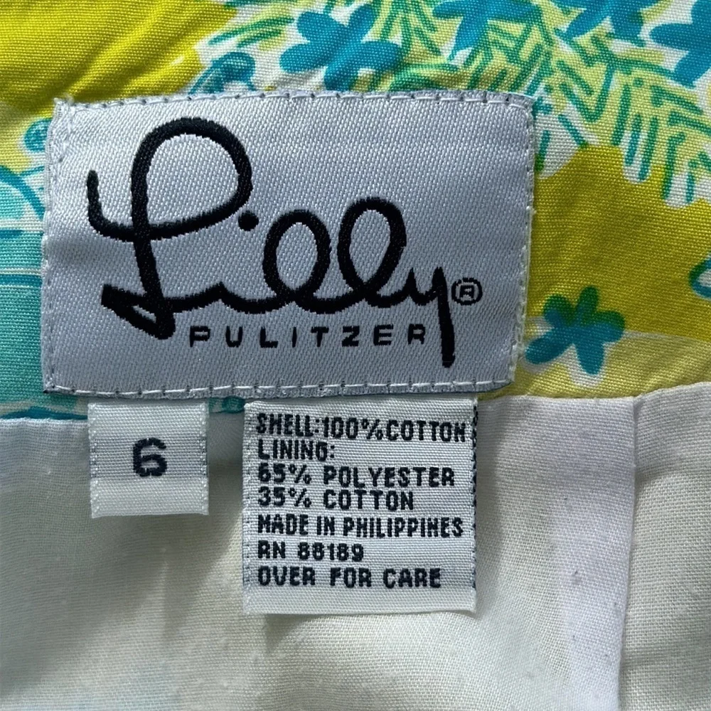 Lilly Pulitzer Vintage Skirt Green Cruising a California dress size 6